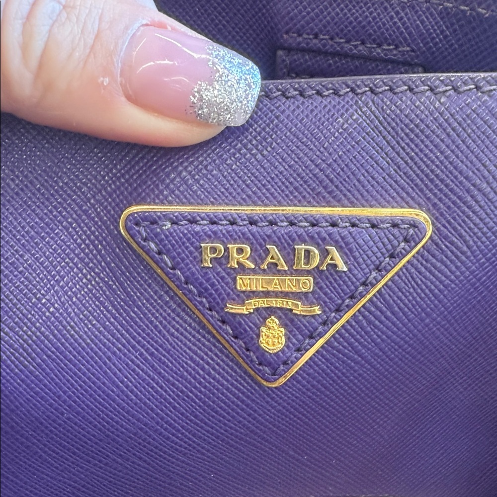 Prada Purple Tote with Rainbow Design - Picture 6 of 13